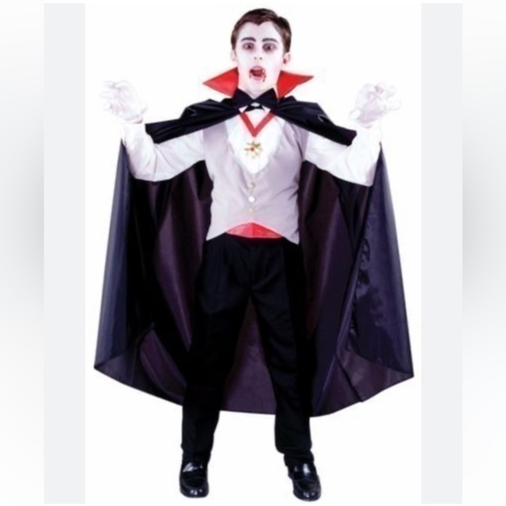 Halloween Vampire Costume Red Black White One Size